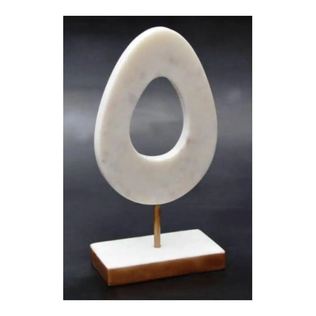 EGG SHAPED CENTERPIECE DECOR WITH WOODEN BASE