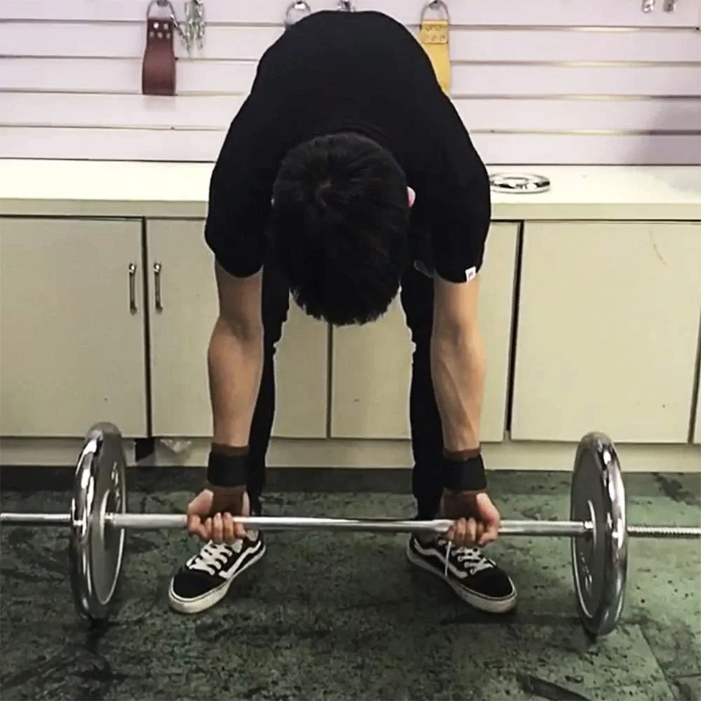 Brown Leather High Quality Gymnastic 3 Hole Weightlifting Leather Hand Grips, Anti-Slip Workout Gloves with Wrist Support