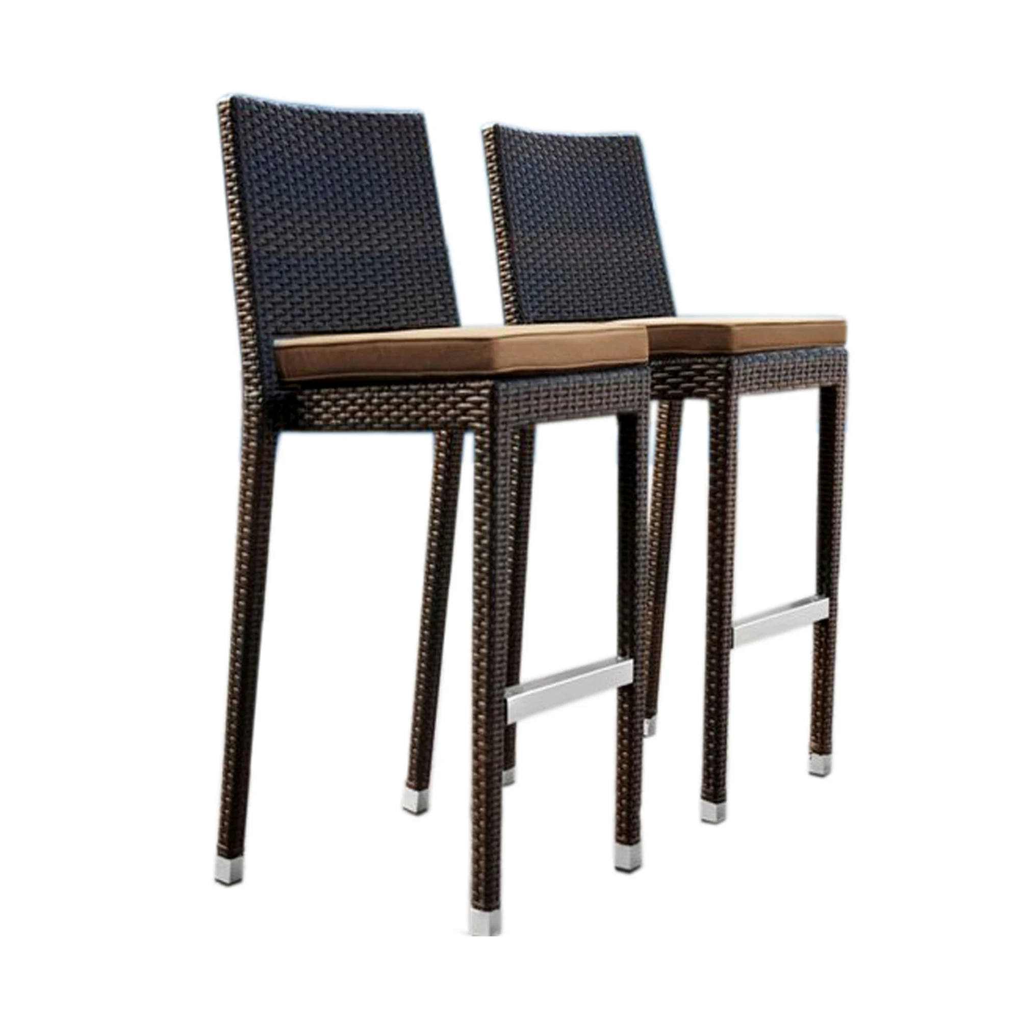 modern luxury aluminium high bar chairs top selling wicker weaving bar chairs garden patio bar furniture