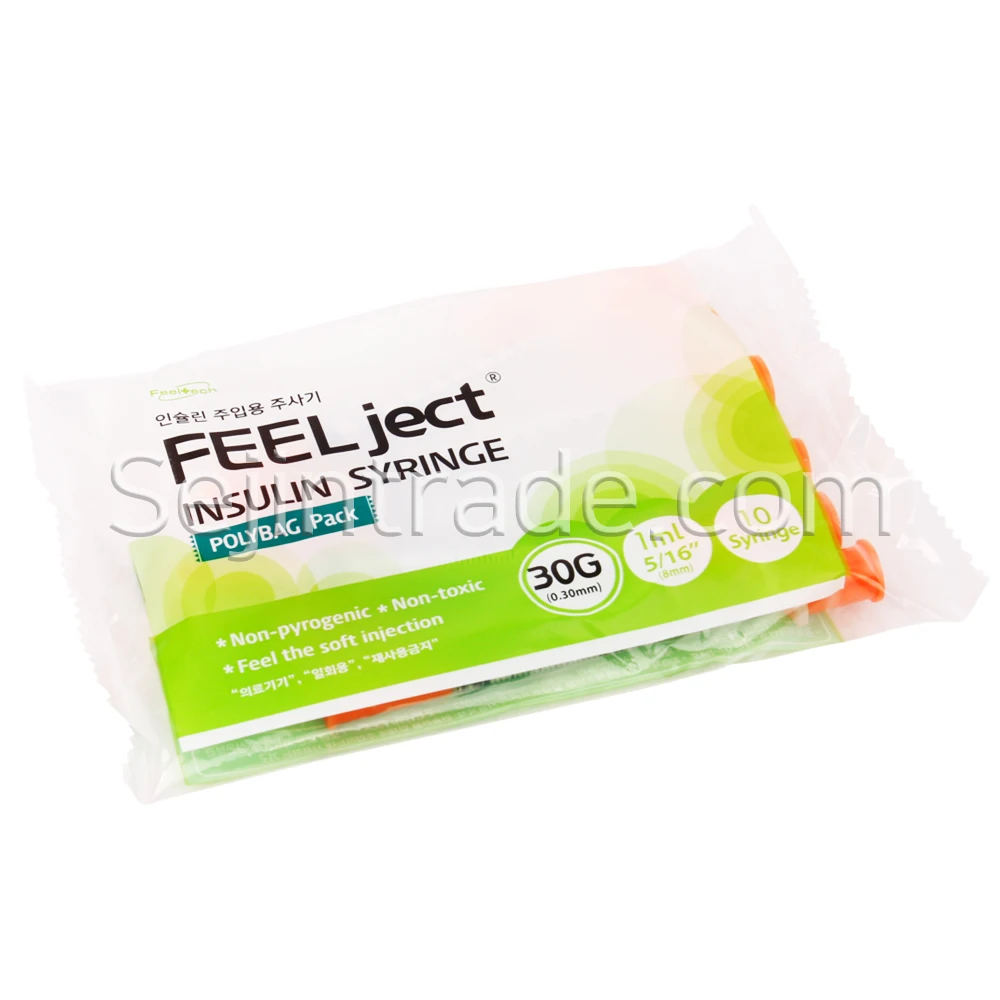 
Feelject Korea TOP Factory wholesale disposable insulin syringe with needle 1cc High Quality Medical Empty 29g,30g,31g 