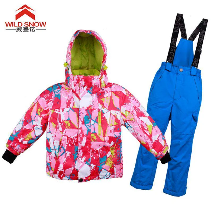 
Wild snow Breathable insulated windbreaker hoodie kids snow ski jaket jacket 
