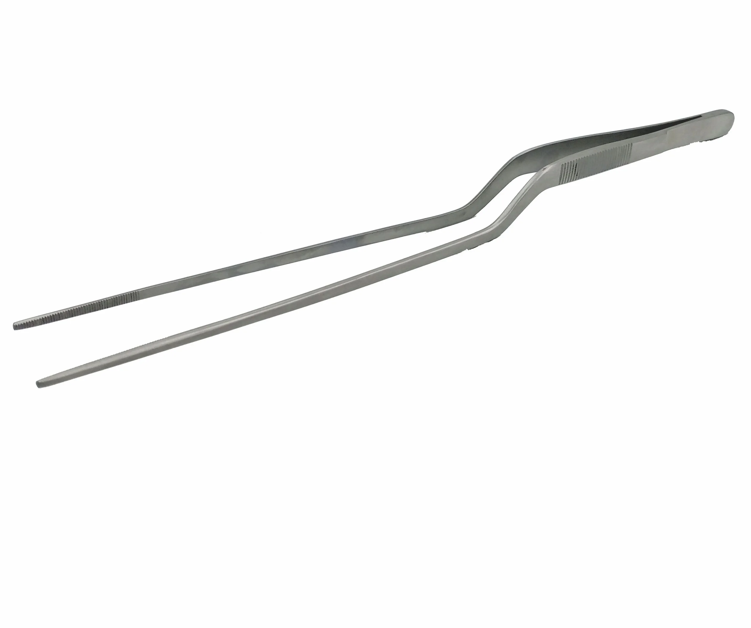 Offset Stailess Steel Chef Plating and Decorating Serving Tweezers 20Cm Silver Kitchen Utensils Tong