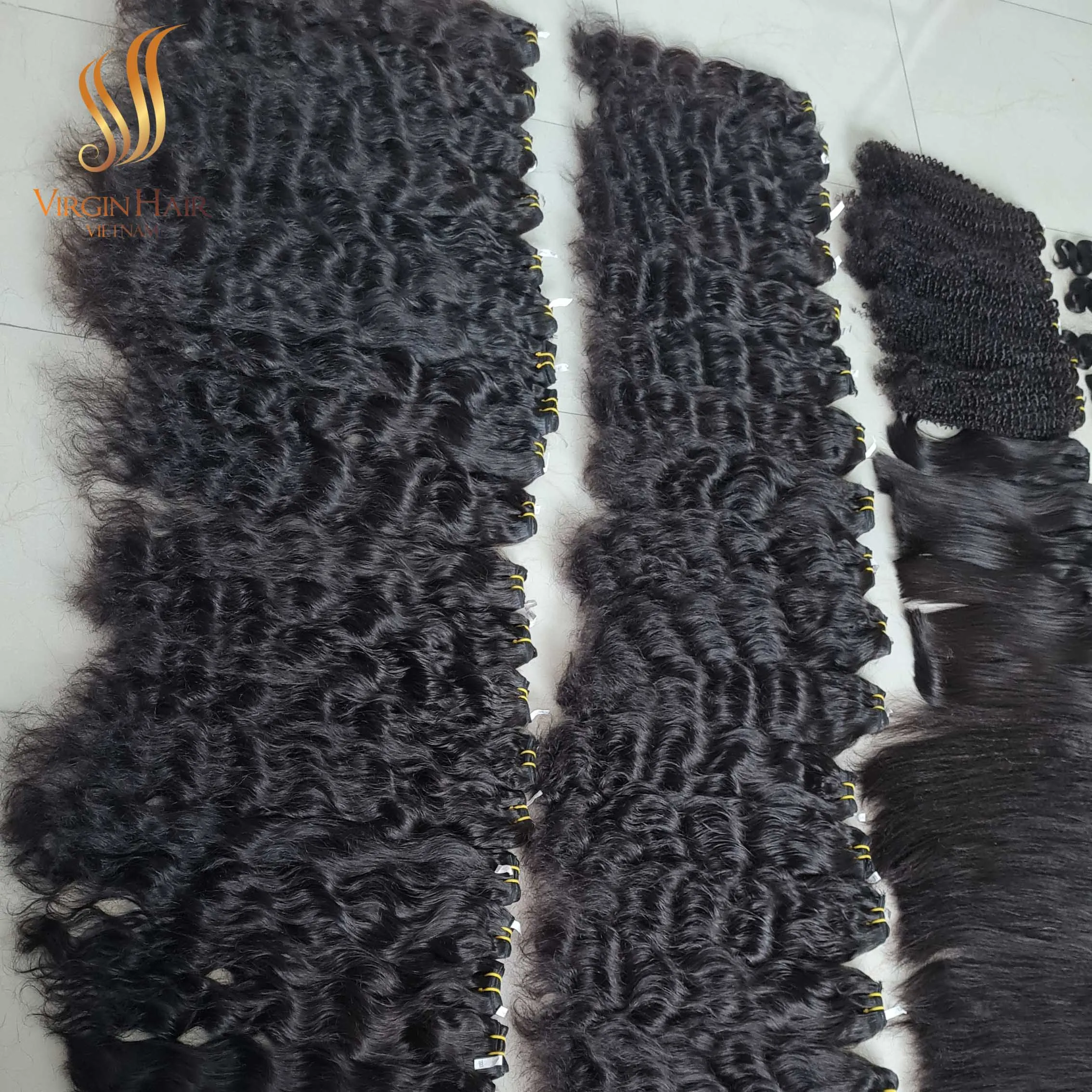 [NATURAL WAVE VIETNAMESE HAIR] High Quality 100% Cuticle Aligned Human Hair Wholesale Price Raw Wavy Unprocessed Hair