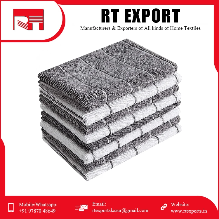 Wholesale Price Yarn Dyed Dish Towel Checks Design Custom Print Jacquard Multi Color Kitchen Towels