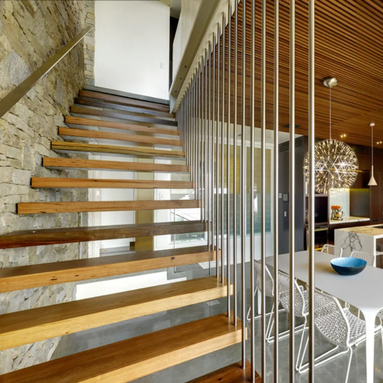 Interior Invisible Stringer Floating Stairs Oak Floating Staircase