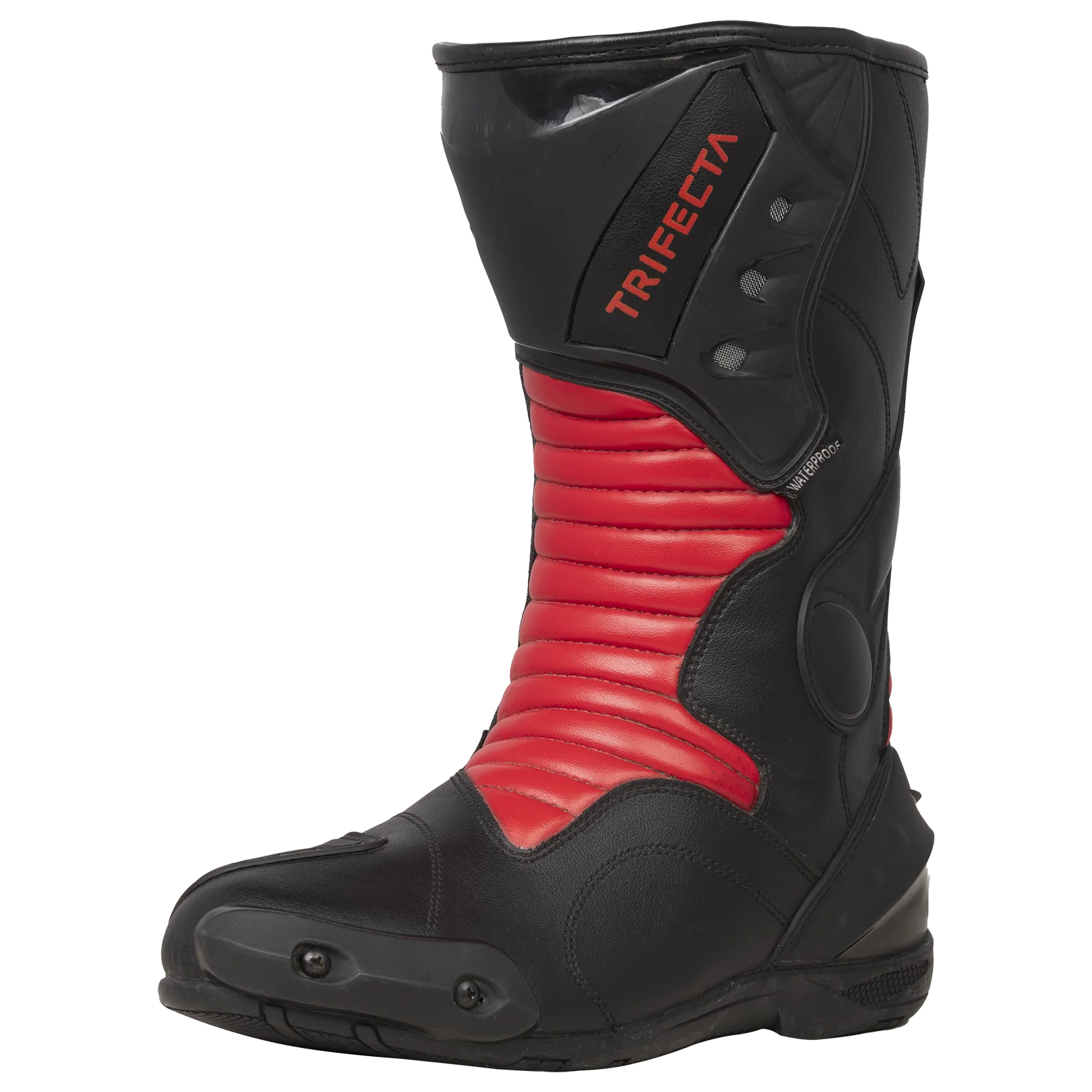 
Customized Fast Speed Track Red Leather Waterproof Motorcycle Racing Boots 