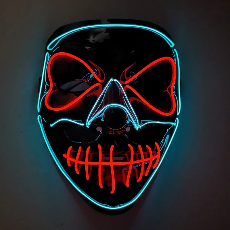 Party EL Mask Halloween Masquerade Mask LED mask EL Wire Glowing by DC-3V steady on Driver