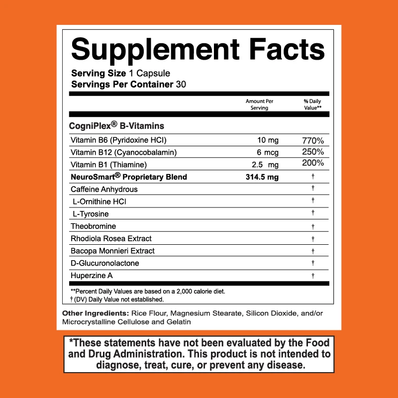 PL Cognitive Clarity Matrix 30 Capsules Supplement Focus & Mind Boost Concentration Improve Memory & Clarity For Men & Women