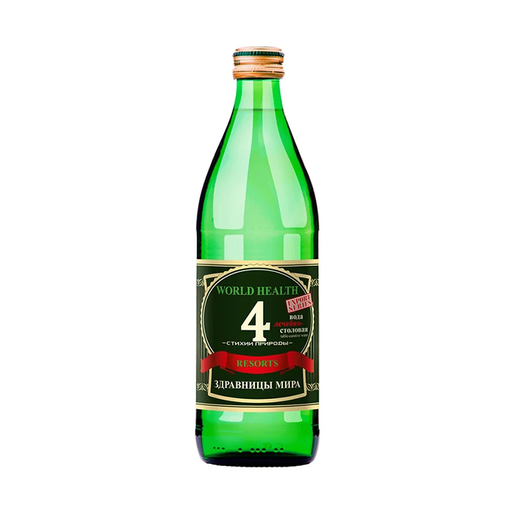 Natural carbonated mineral medicinal water in a glass bottle for strengthen immunity