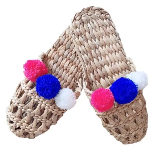 Уникальные тапочки Boho из Вьетнама с Гиацинтом воды для отеля или курорта женские шлепанцы (0084587176063 WS песчаный цвет)