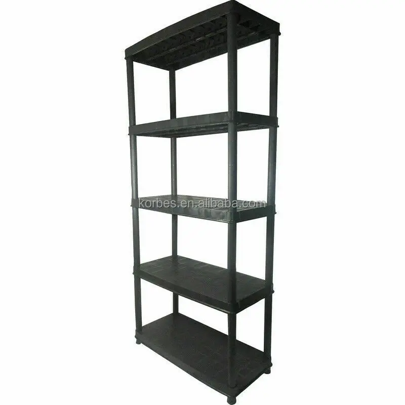Warehouse Store Home Garage Plastic Shelving  Storage Shelves Rack Plastic Shelf Unit 5 Layer