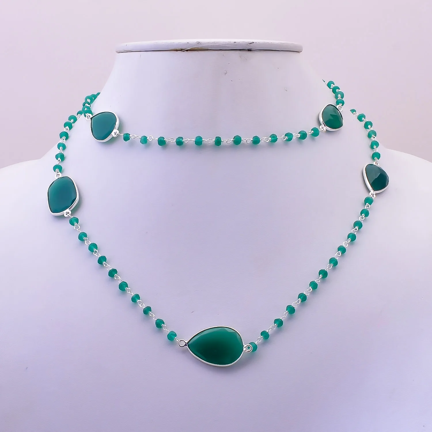 Женское ожерелье ручной работы с многослойным зеленым лабрадоритом полудрадоритовые свободные драгоценные камни бриллиантовые и жемчужные цепочки