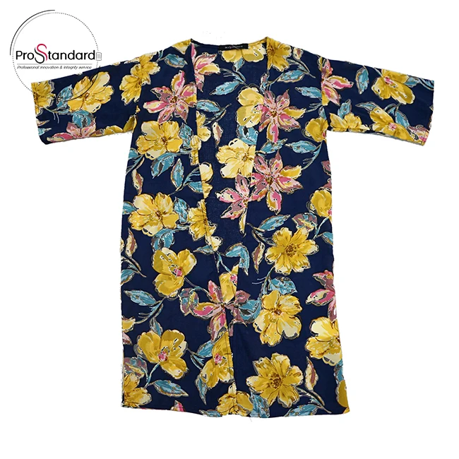 Детское длинное кимоно с тропическим цветочным принтом