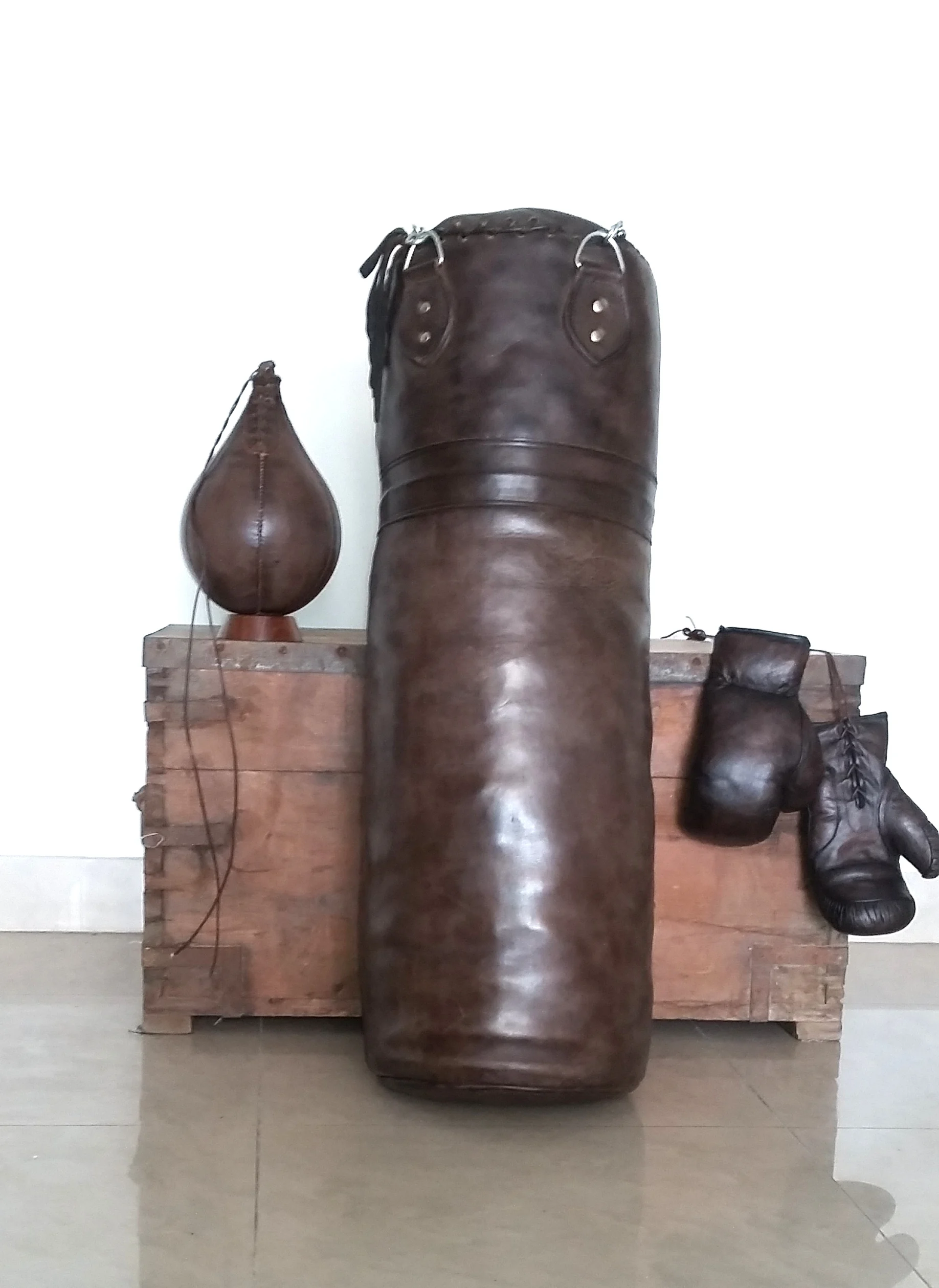 Retro Boxing Dark Brown Punch Bag | Vintage Classic Antique Model | 100% Cow Leather | MMA Gym Fitness Training Professional