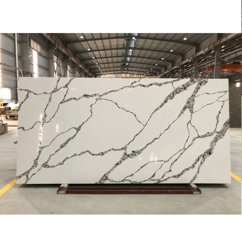 Оптовая продажа большие кварцевые плиты calacatta искусственный кварцевый камень 3110