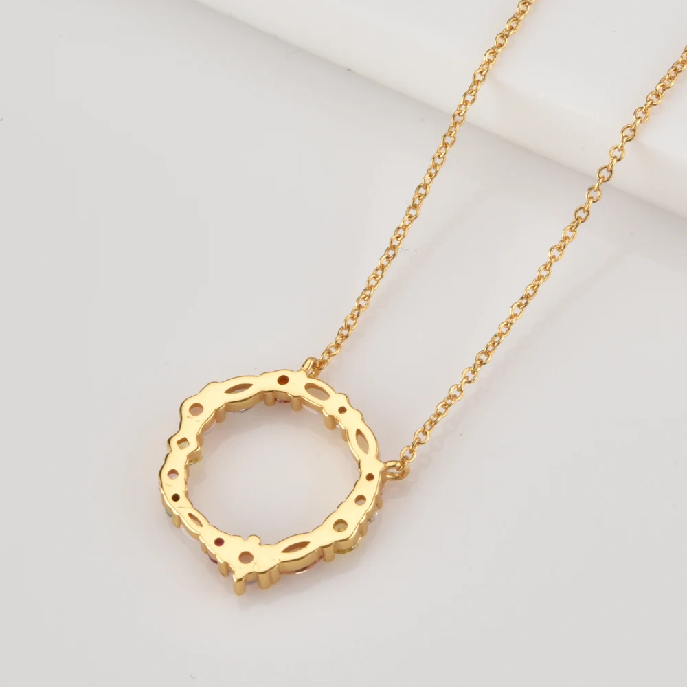 FUAMAY Flower Garland Jewelry Sets 18k Gold Plated Big Geometric Circle Rainbow Opal Bracelets Earring Necklace Sets