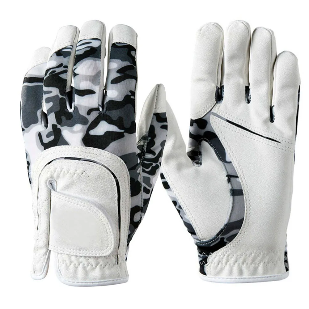 Перчатки для гольфа мужские, качественные дышащие, из искусственной кожи, с шариковым маркером, с левой и правой ручкой, для любой погоды