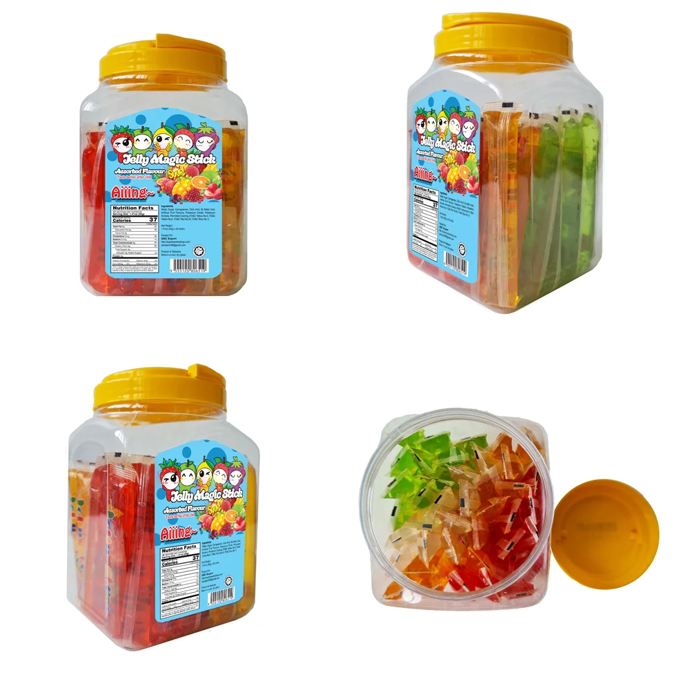 Aiiing фруктовые желейные палочки Jelly Straw - 40 г оптом манго личи яблоко виноград клубника смешанный Ассорти кислый желе