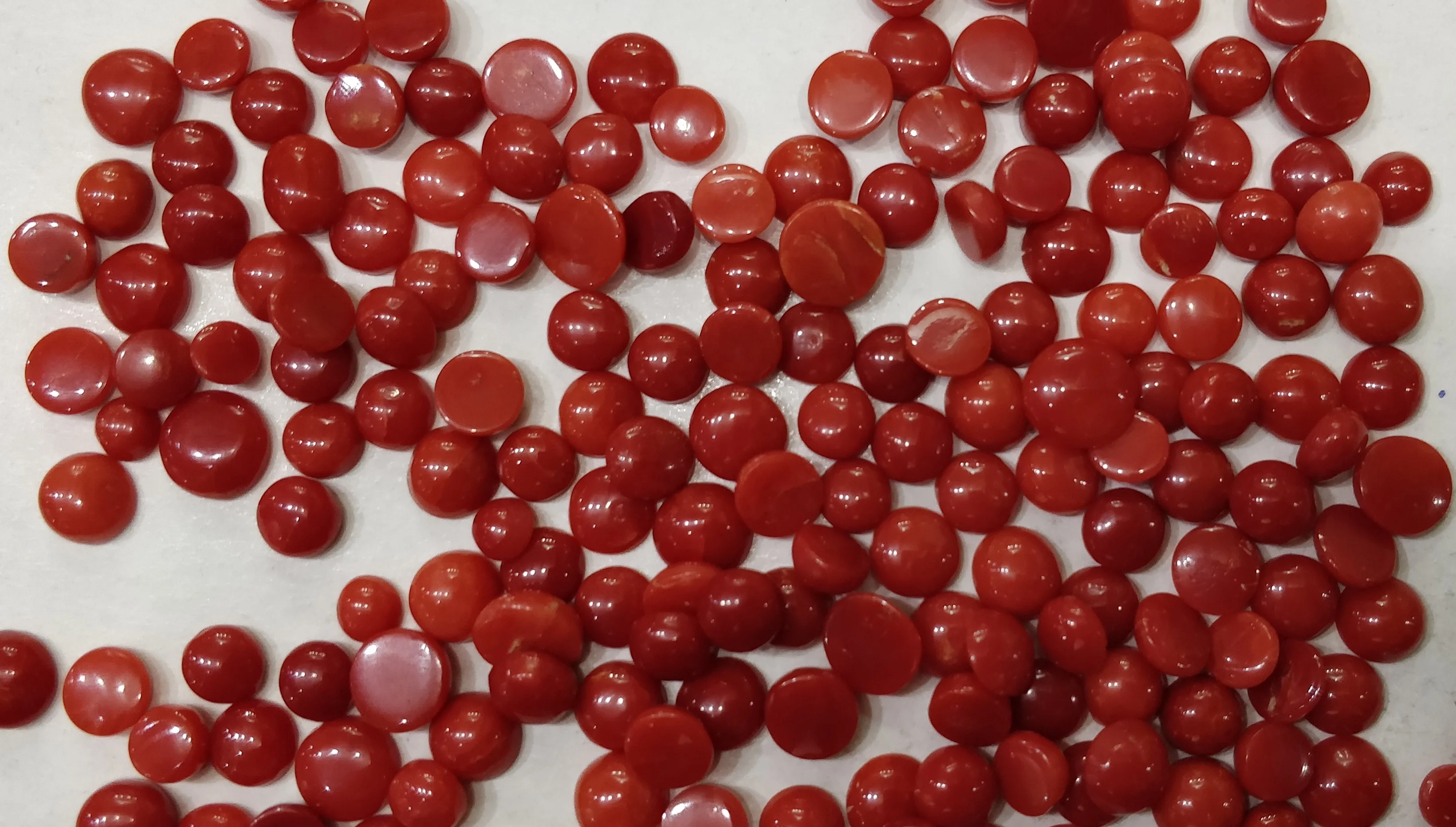 3mm Natural Loose Coral Round Orange/ Red Cabochon for Setting