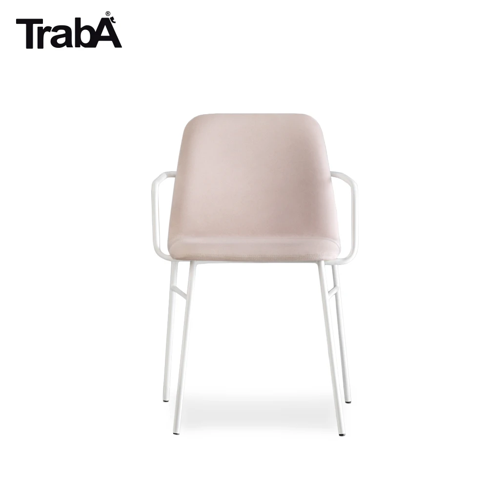 High Quality Armchair metal tube frame shell in fabric leather eco