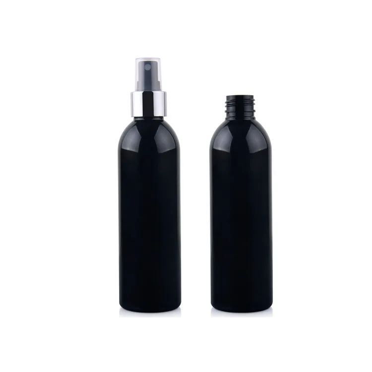 Европейский склада готовы к отправке для вторичной переработки 250 мл Черные изысканные распылитель бутылки черный круглый бутылка брызга насоса