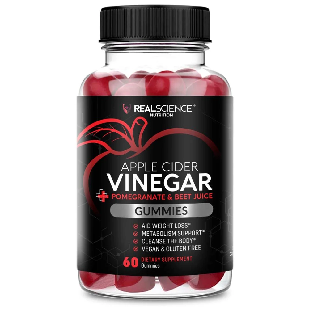 
Apple Cider Vinegar Gummy Vitamins By Real Science Nutrition - Immunity & Detox 