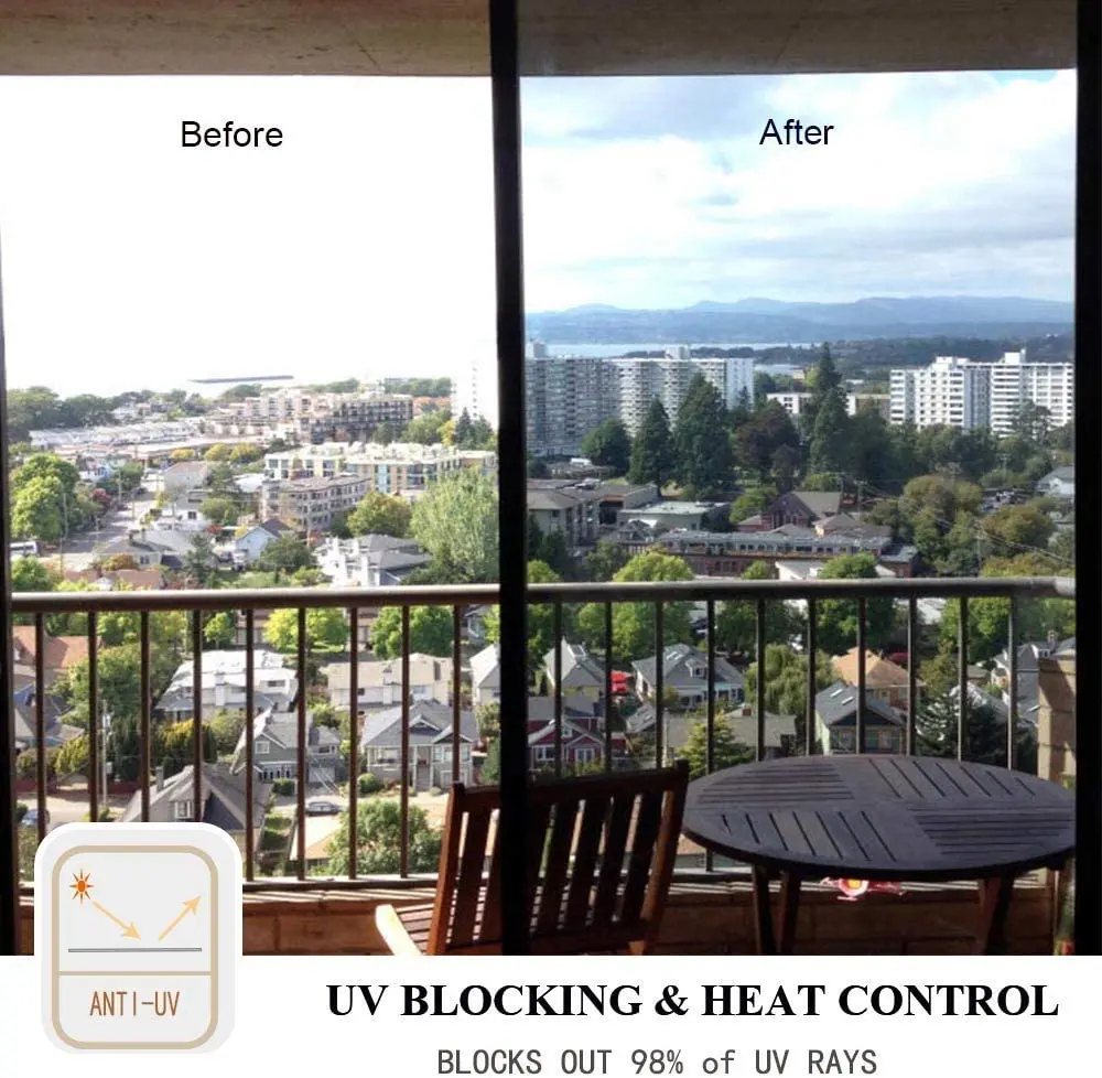 One way window film block heat anti looking window glass stickers window tint