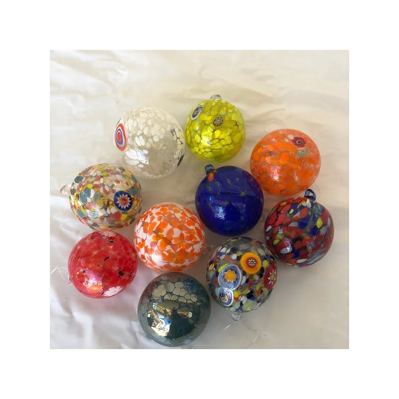 Made in Italy Top Quality Murano Glass  Handicrafted Christmas Balls 10 Pcs x Box Made in Italy Hot Sale