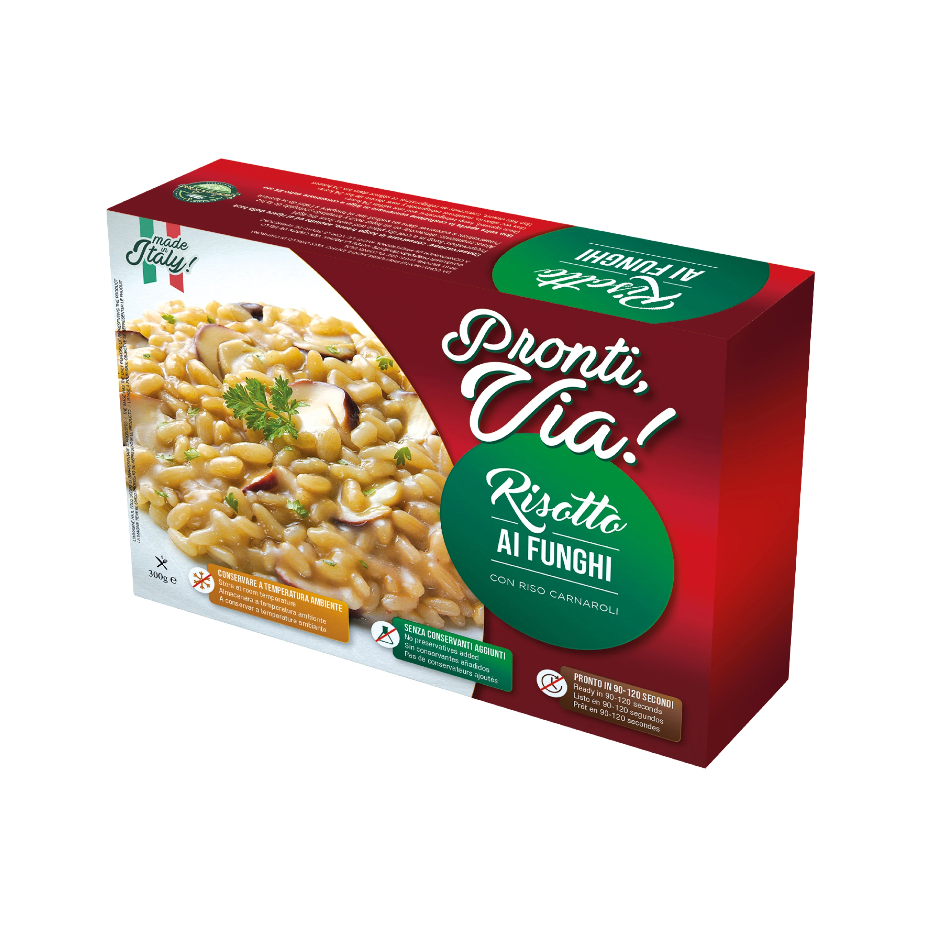 Качественные итальянские пищевые продукты, самонагревающийся рис, мгновенный рис, карнароли, «пронти Виа», грибы, ризотто 300 г