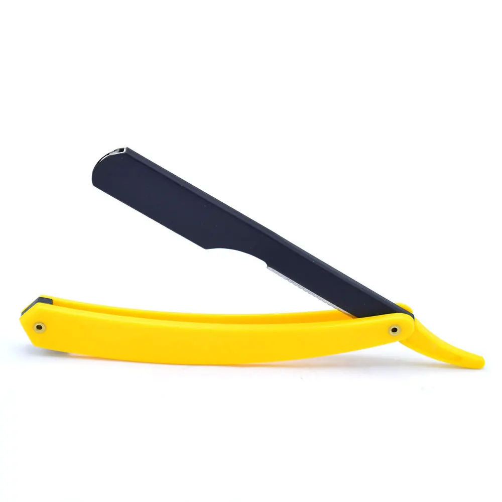 Disposable Single Blade Straight Edge Razor with Slide-Out Plastic Handle Safety Barber Razor for Hair Face Bikini Shaving