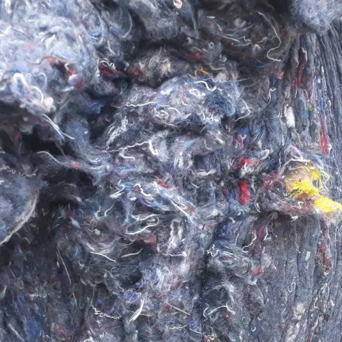 Denim fiber cotton shoddy recycling of denim fabric waste blue jean for insulation, filling material _ Ms. Azura