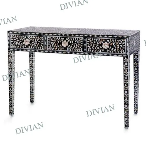Manufacturers of Console Table Bone Inlay Console Table With Mirror For Living Room Inlay Furniture Bone Inlay Furniture Jodhpur