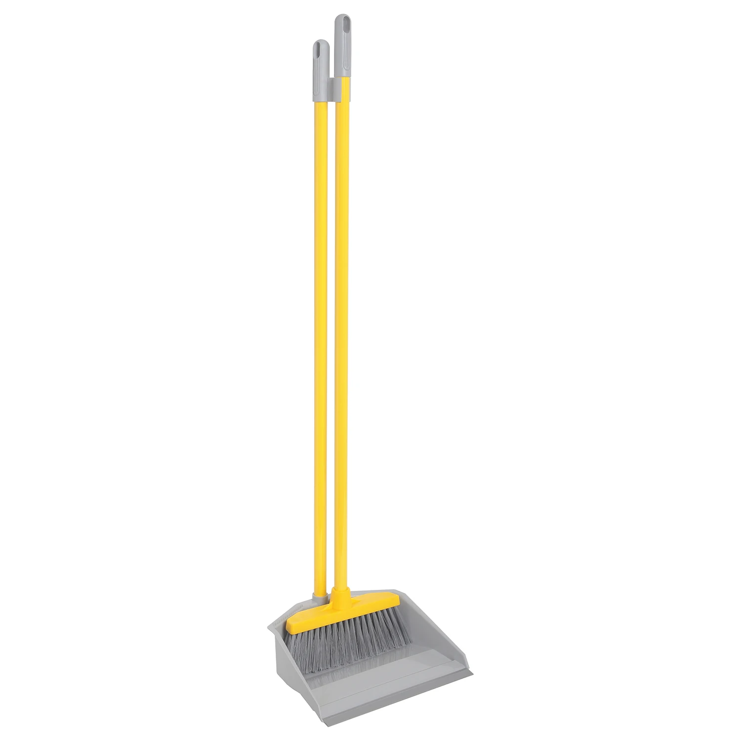 Upright Sweep Set with Metal Sticks and Broom Hanger - Indoor Broom and Plastic Dustpan with Rubber | Made in Italy