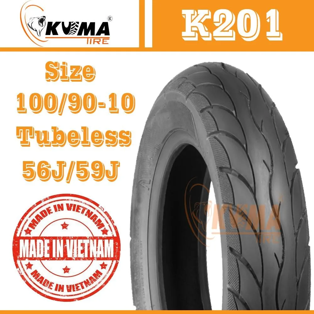 
TUBELESS TIRE - MOTORCYCLE TIRE 100/90-10 6PR BEST QUALITY - SPARE PARTS MOTORCYCLE 