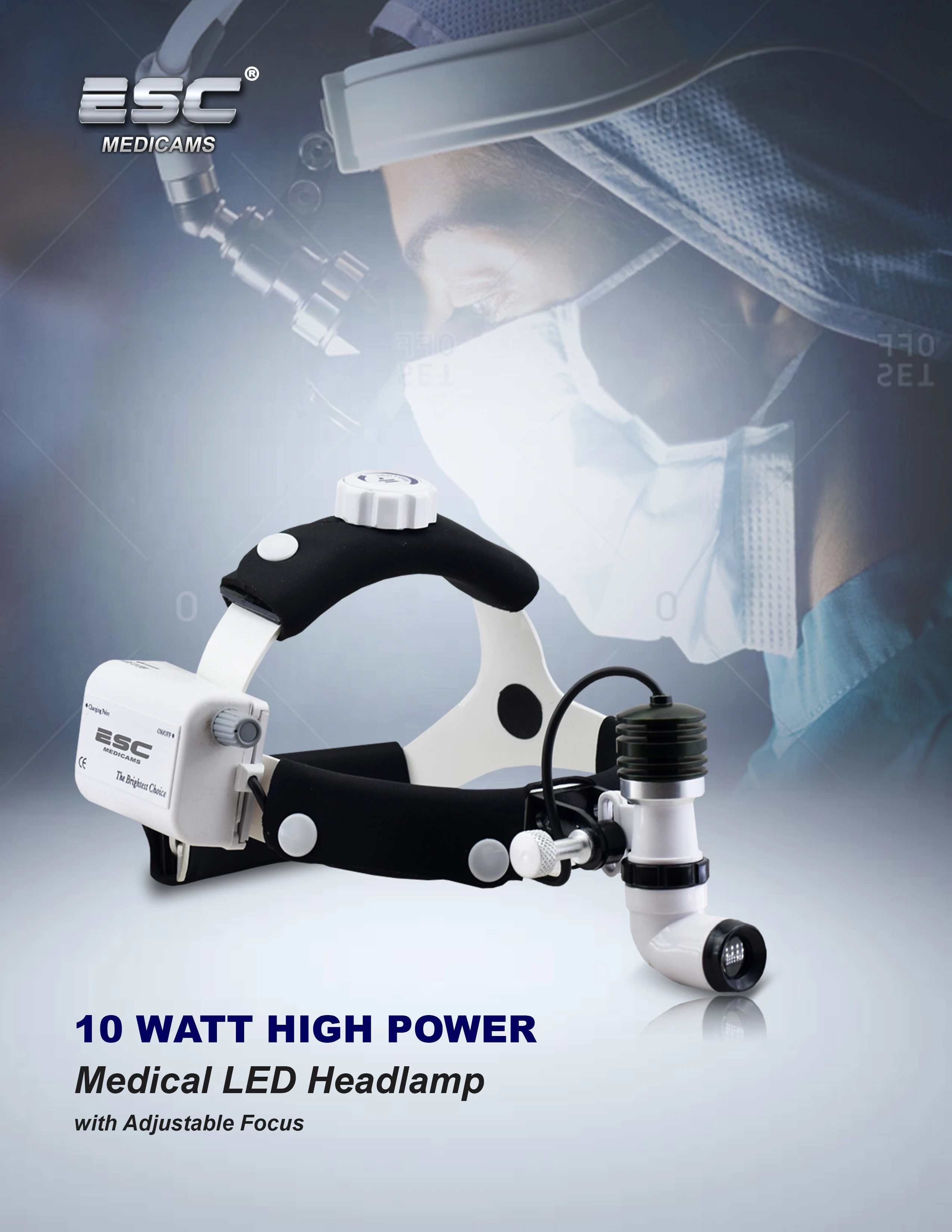 Wireless Dental Headlight Surgical LED Portable Headlamp ENT Cold Light Source Medical 10 Watt