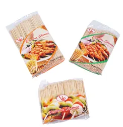 Eco-friendly Wholesale Customized Bamboo BBQ Sticks Barbecue Skewers for Export