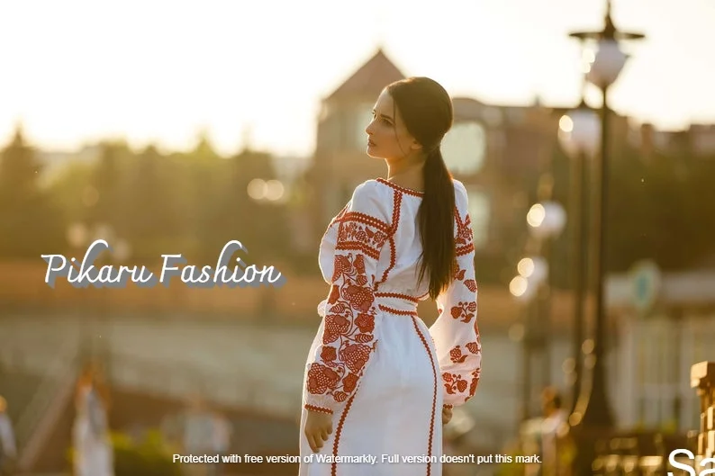 Puff sleeve flower embroidery work o-neck designer embroidered fashion lady ukrainian dress