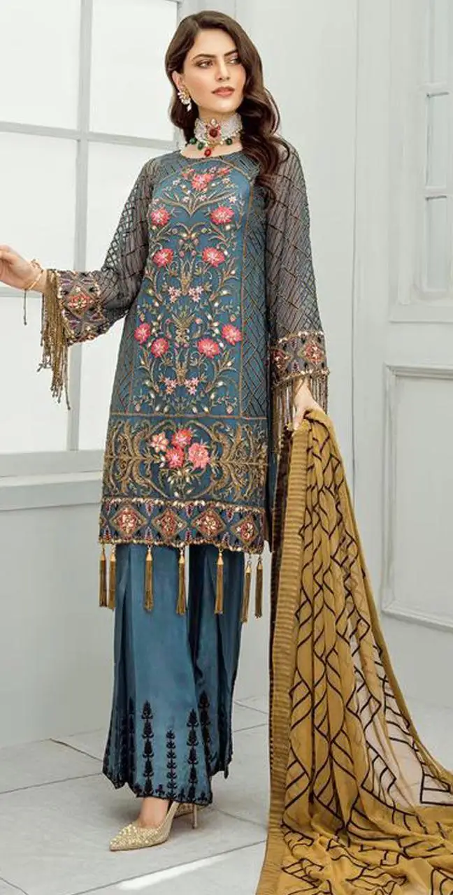 Pakistani Salwar Kameez Indian Salwar Kameez Indian Pakistani Shalwar Kameez Embroidered
