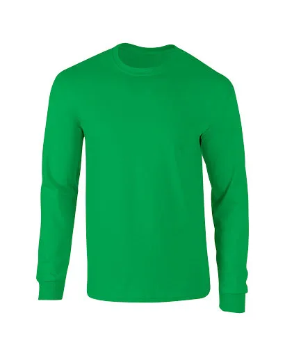 Зеленый цвет высокое качество ориентированная на экспорт футболка с круглым вырезом и длинным рукавом оптовая цена Мужская из