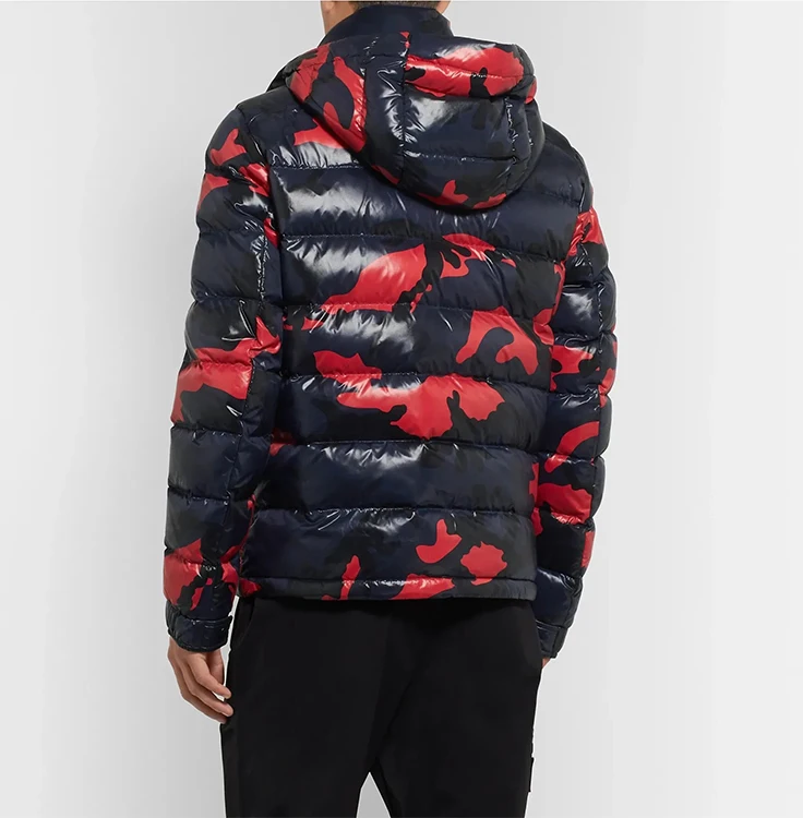 PAKISTAN FACTORY Mens Hoodie Bubble Coats Puffer Plain Red Jackets,Winter Warm Quilted Zip Outwear Street Fashion Bubble Jacket
