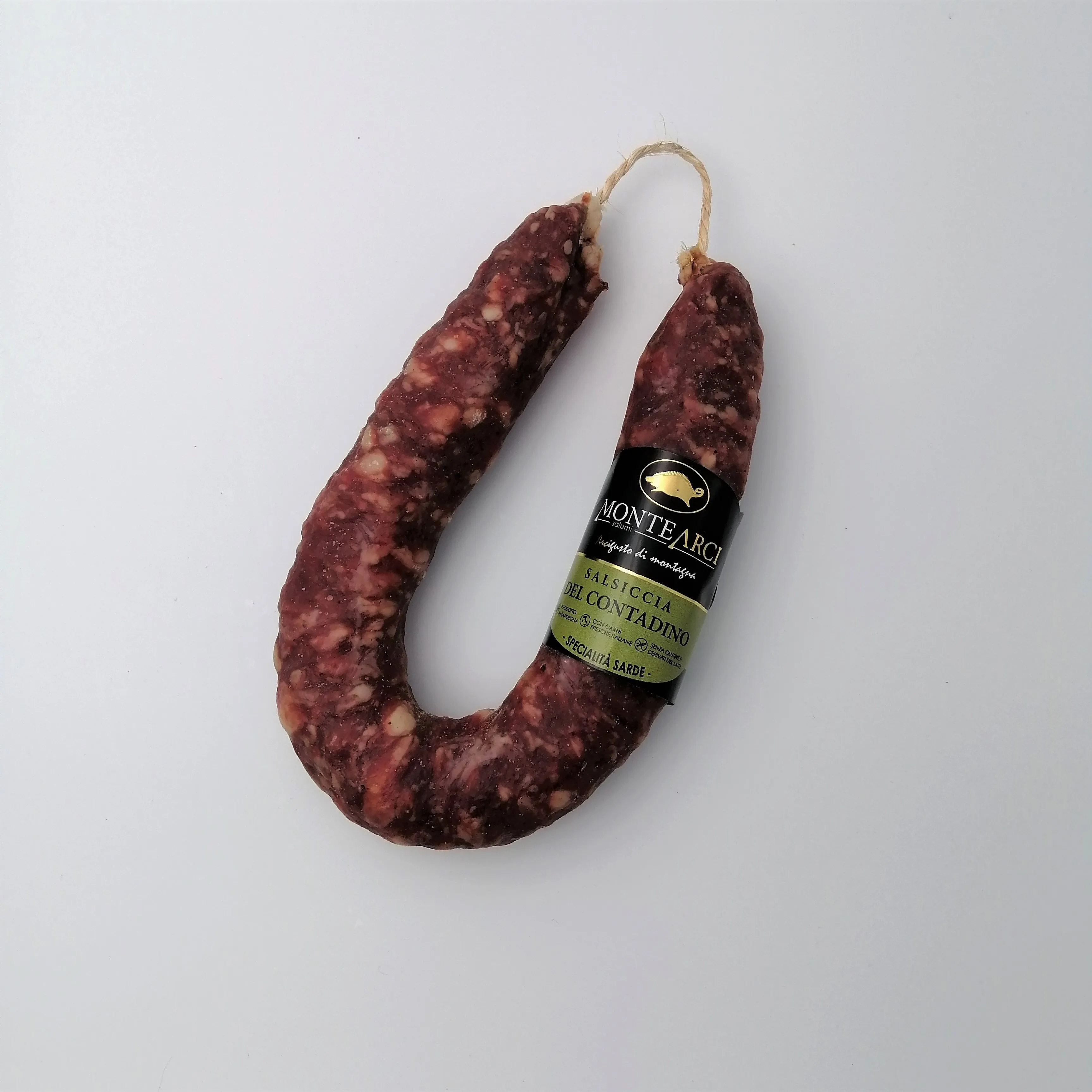 High-quality Sardinian cured cylindrical PORK SAUSAGE for importers, classic flavour, vacuum packed