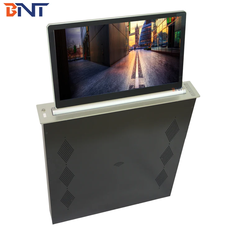 
Paperless audio video system conference table hidden lcd monitor lift mechanism 