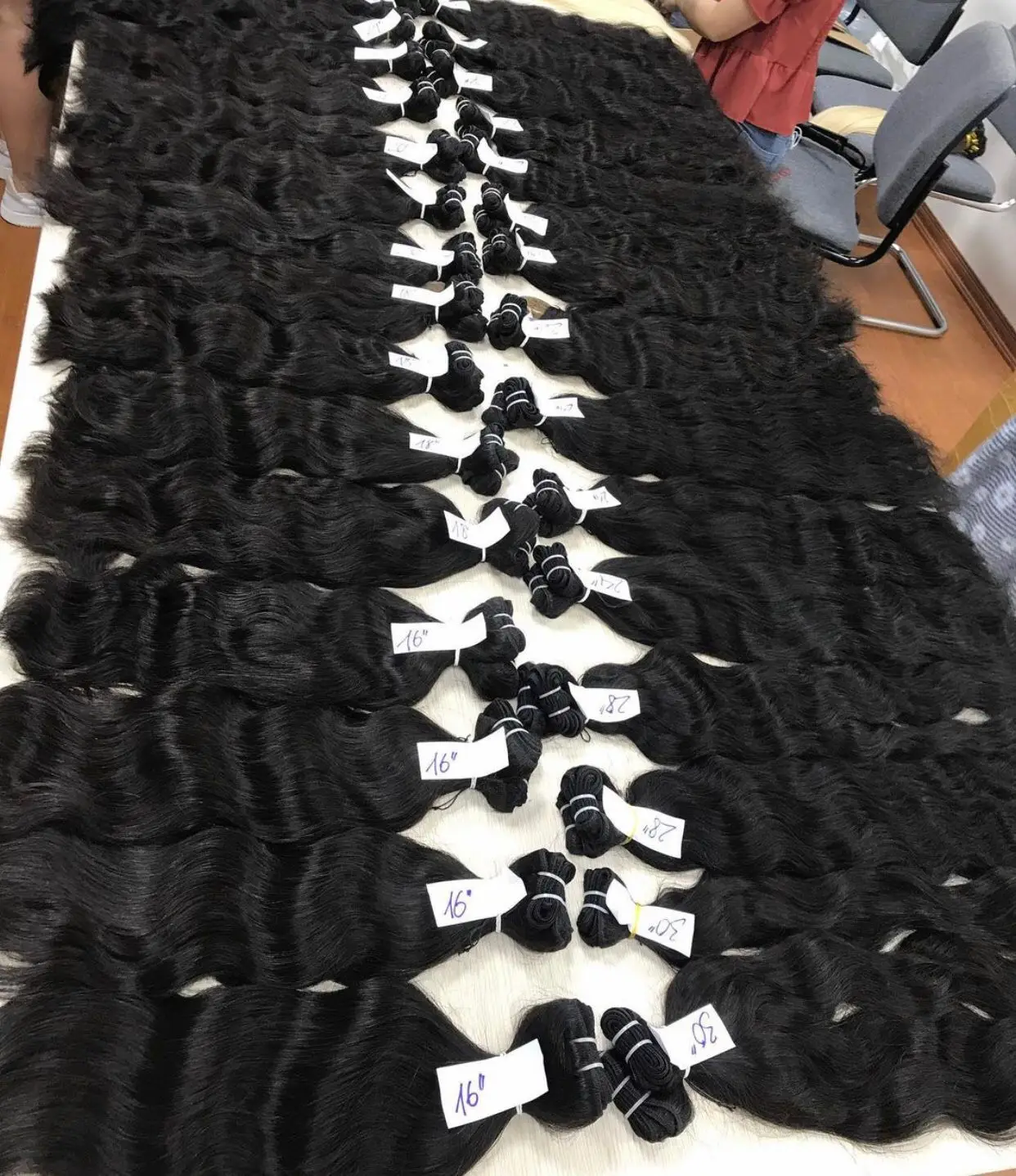 Straight  Bone Straight of Natural Human Hair Extensions Weave Weft  From Apohair Brand at the Wholesale Price list