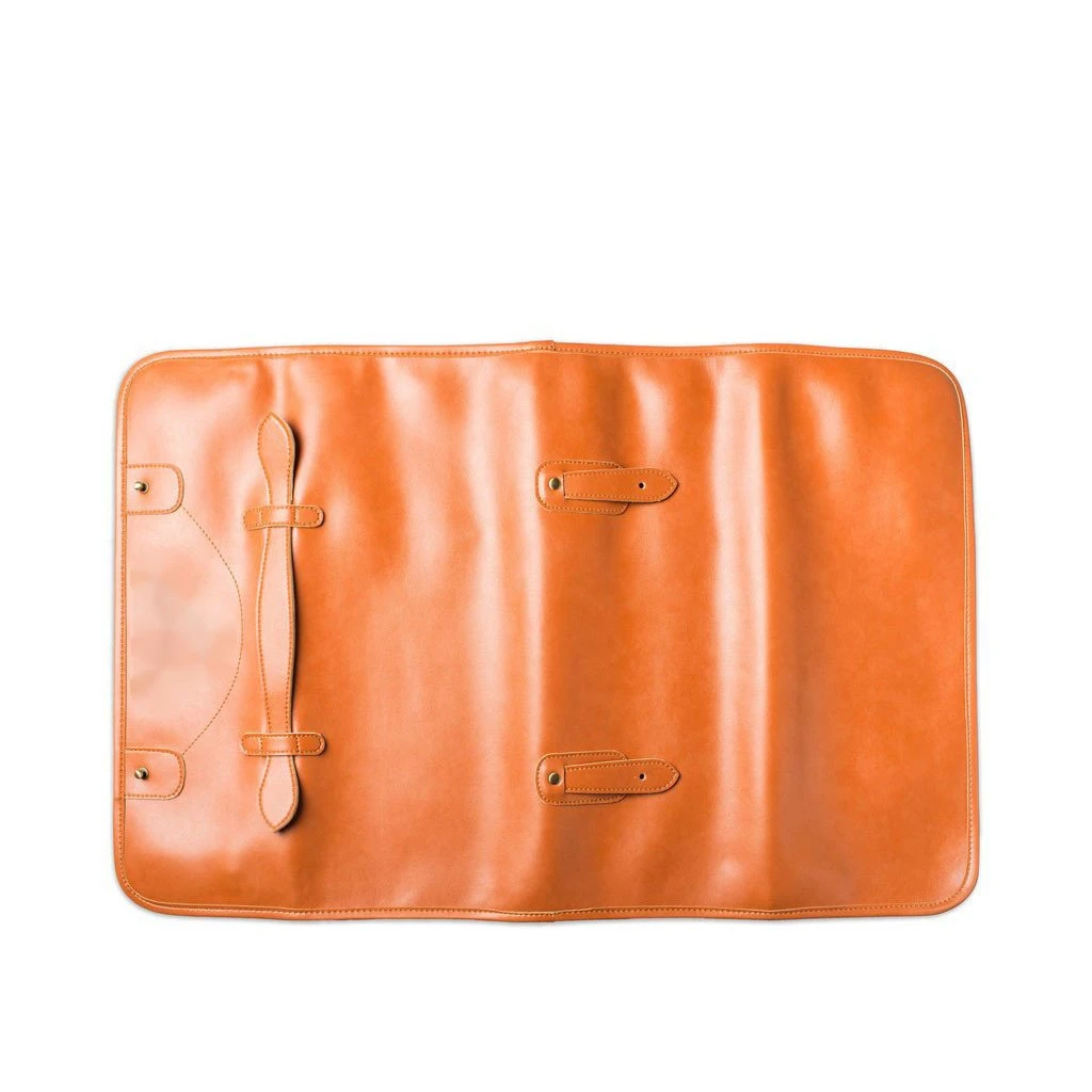 Кожаный чехол для ножей шеф-повара рулонный с 10 карманами и откидной крышкой обеспечивающий максимальную защиту отсек на молнии кулинарных инструментов