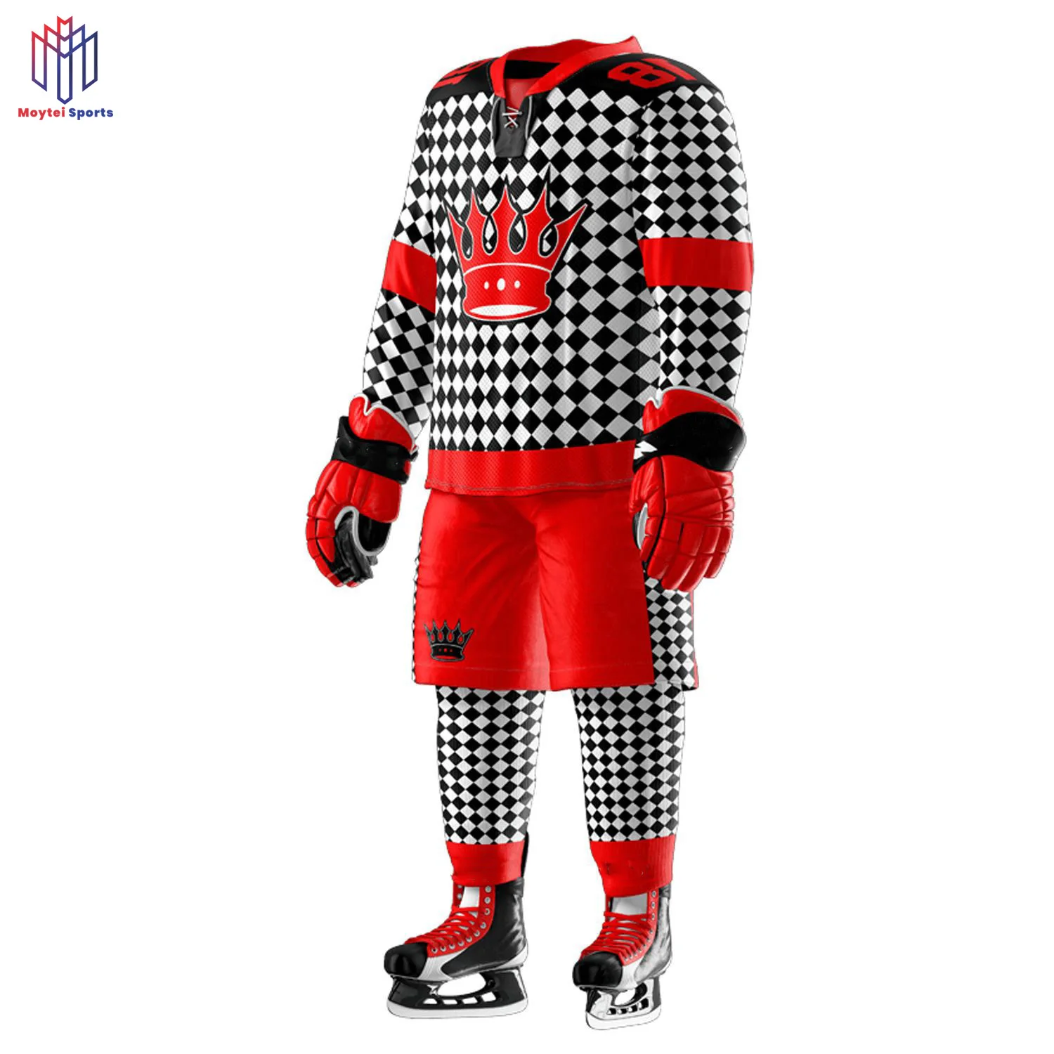 2021 Top Quality 100% Polyester Team Breathable Field Hockey Jersey Men Sublimation Ice Hockey Uniform