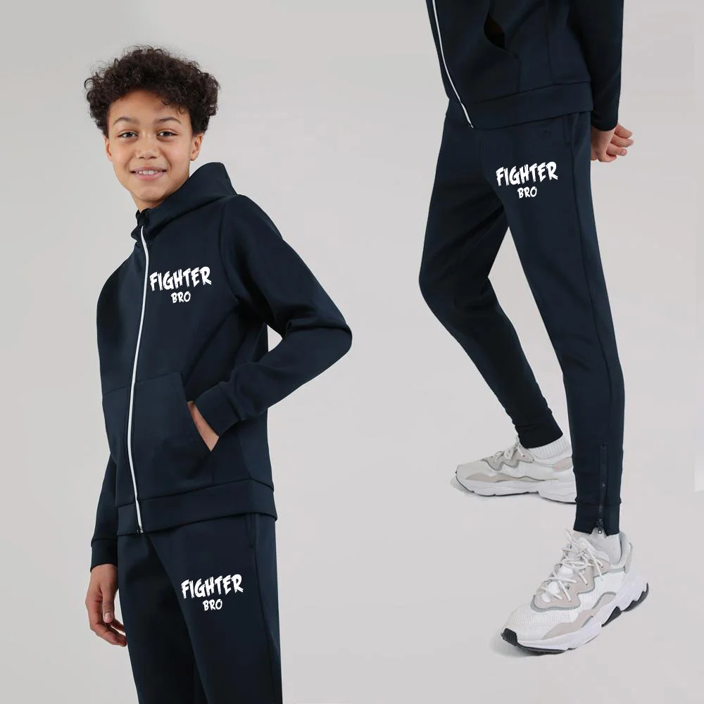 Own brand name striped sports clothes for children Tracksuit