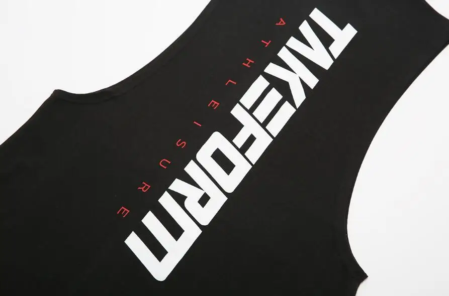 
100% Cotton OEM Sportswear Clothing For Men Muscle Tank Top Singlet Running Gym Fit T-shirt 