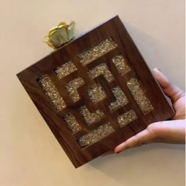 Unique Design Handmade Fashionable Resin clutch bag evening purse frame clutch bag resin Evening