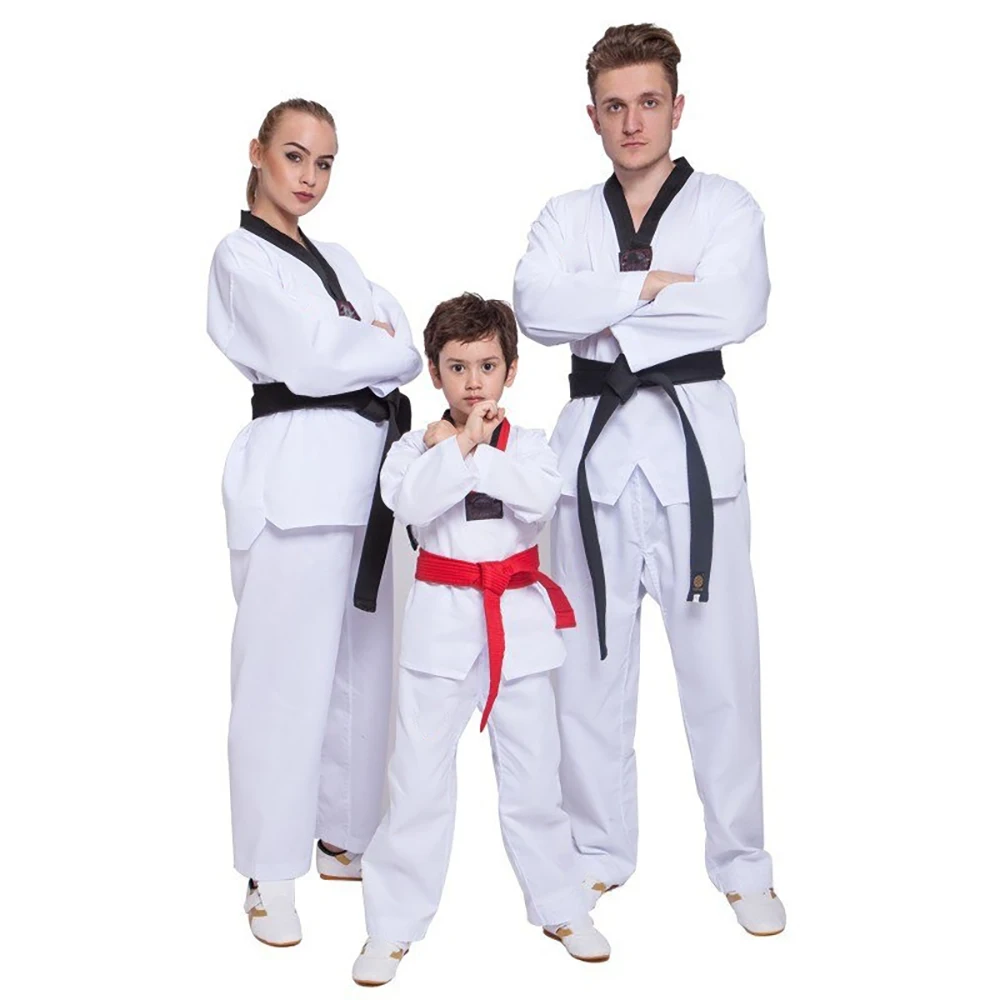 
Taekwondo Basic Uniform V-Neck MMA Martial Arts Karate Jujitsu Gym School Academy Match Training Uniforms 