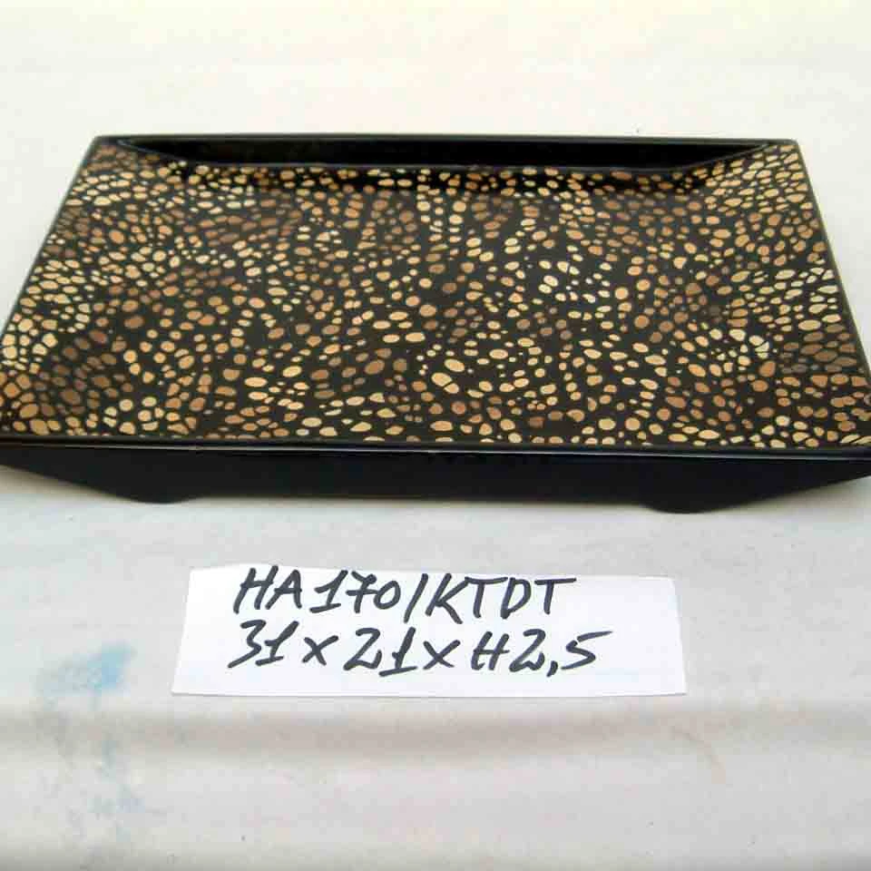 Rectangular egg-cell lacquer tray, handmade tray from Vietnam, for home-decor, tableware, kitchenware.